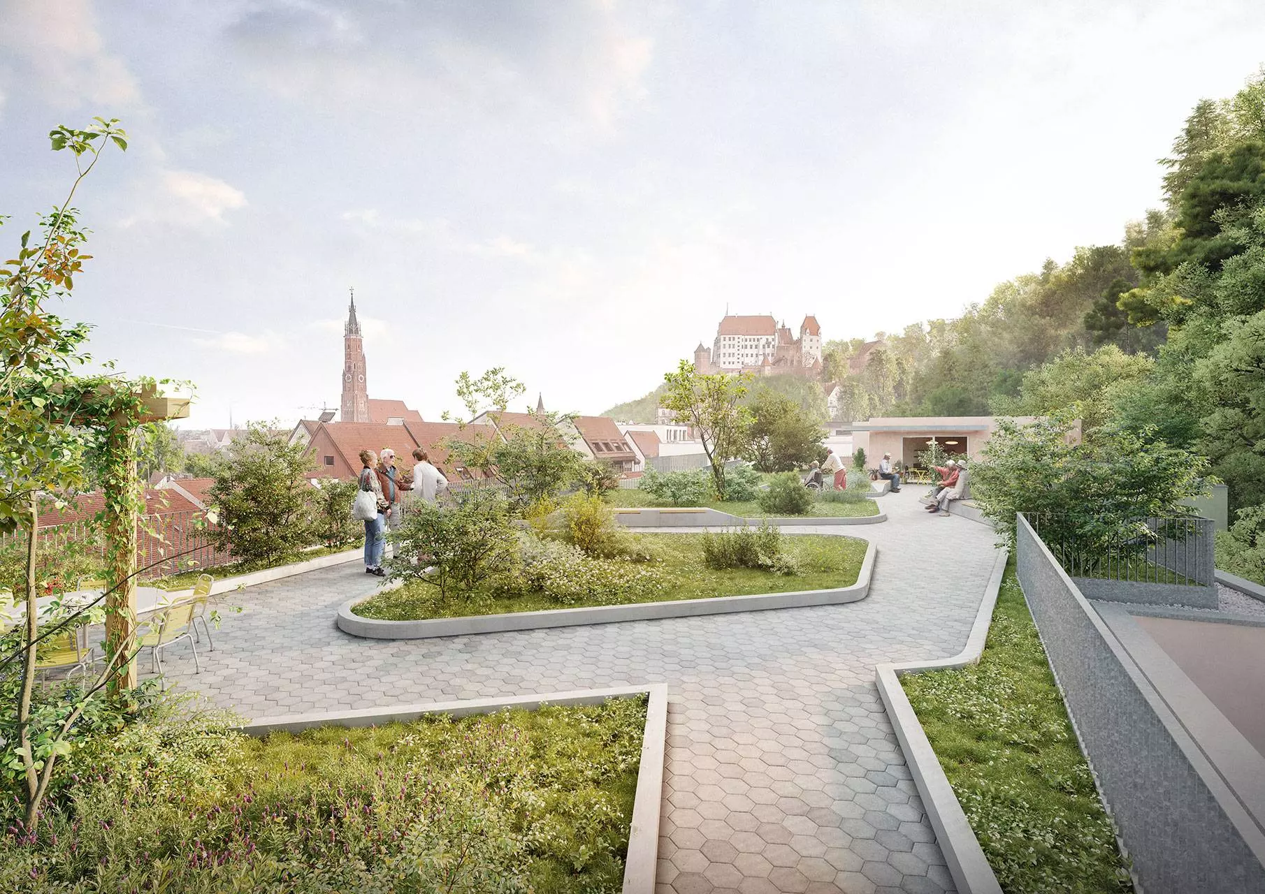 Visualisierung Dachterrasse Seniorenwohnen Landshut Jonas Bloch